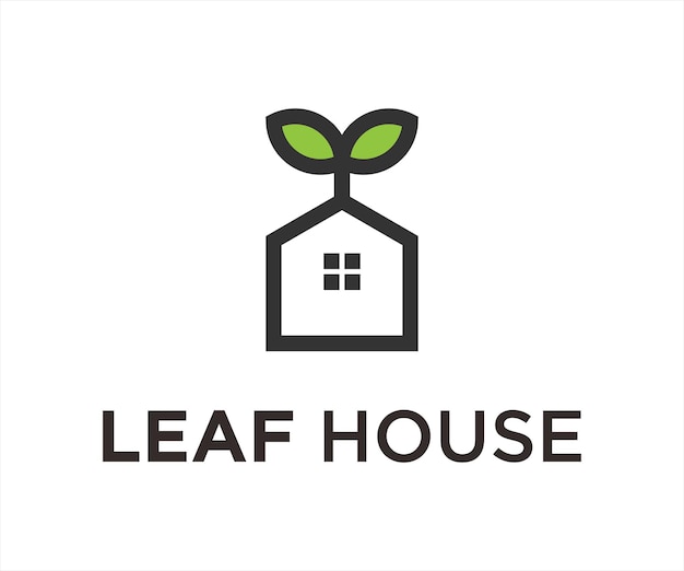 home leaf vector logo design