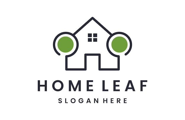 Home leaf vector logo ontwerp modern