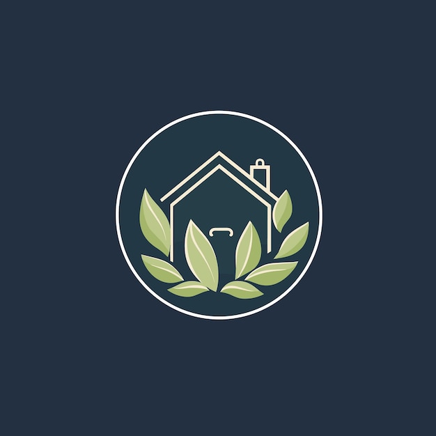 Home leaves eco logo design