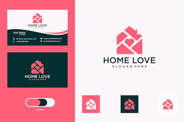 Home liefde abstract logo-ontwerp