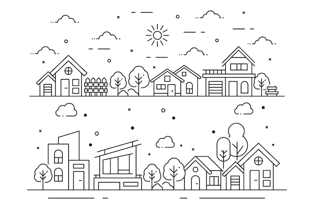 Vector home line illustration design