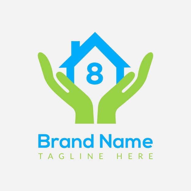 Home Loan Logo On Letter 8 Template Home Loan On 8 Letter Initial Home Loan Sign Concept Template