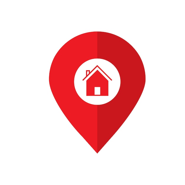 Vector home location pin flat style