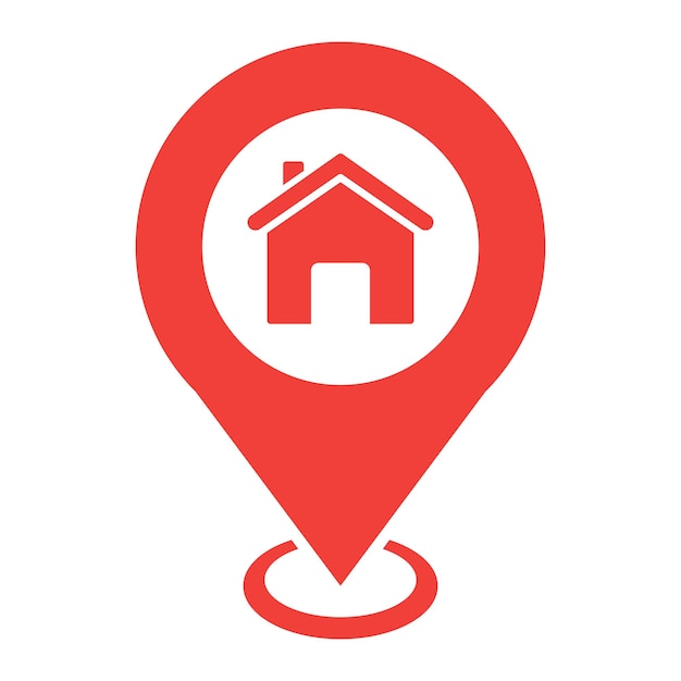 Vector home location pin flat style