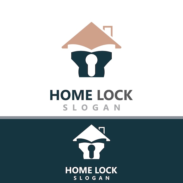 Home lock creative logo design security key protection concept for business