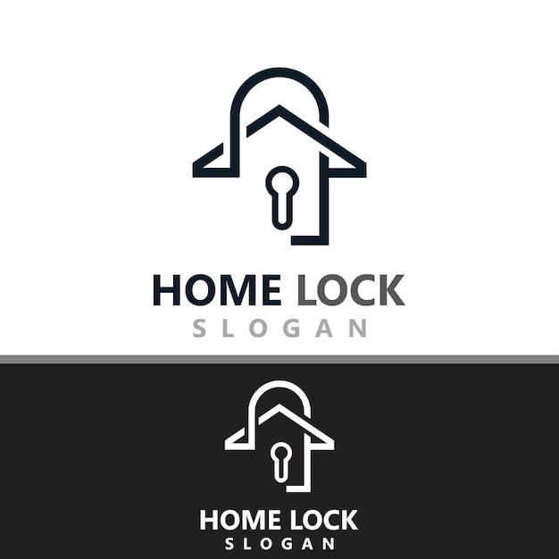 Home Lock Креативный дизайн логотипа концепция защиты ключа безопасности для бизнеса