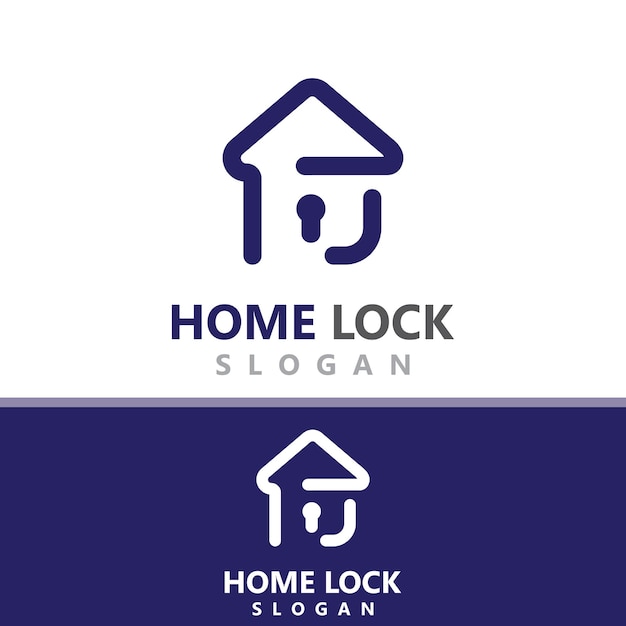 Home Lock Креативный дизайн логотипа концепция защиты ключа безопасности для бизнеса