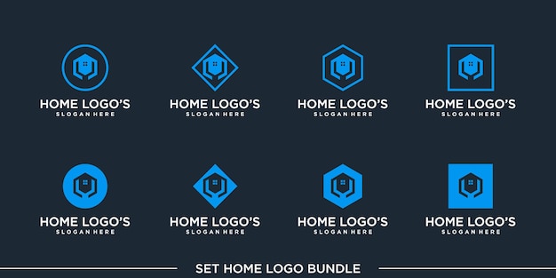 home logo bundle vector concept universal symbol Premium