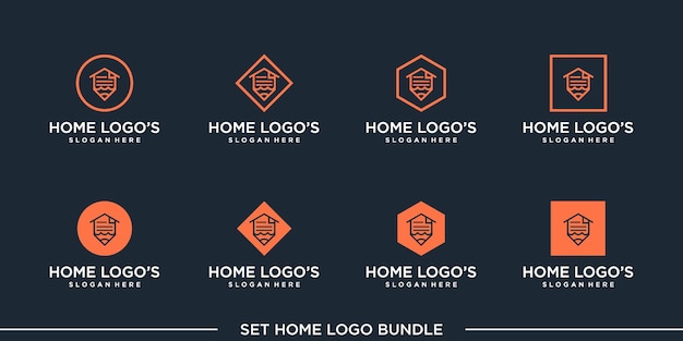 Home logo bundle vector concept universal symbol premium