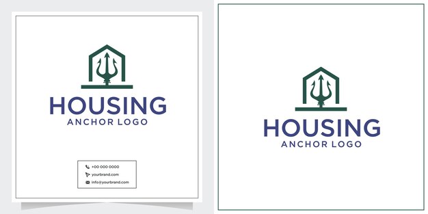 Home logo design inspiration Ship anchor logo design template