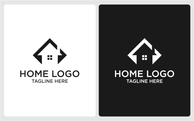 Home logo design negative space abstract