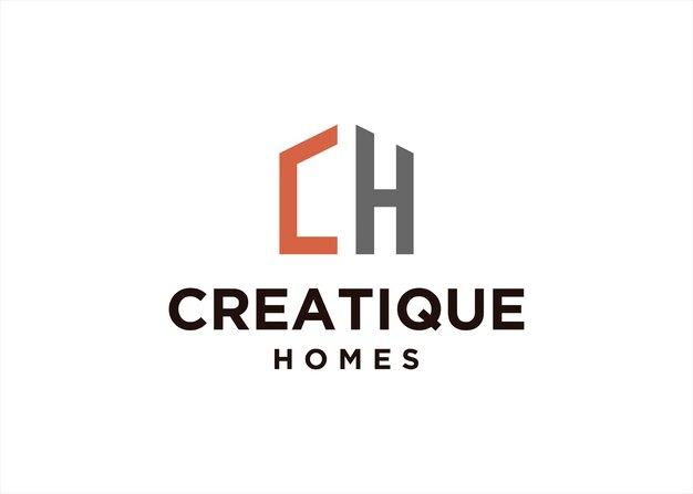 Home logo design with initial business name