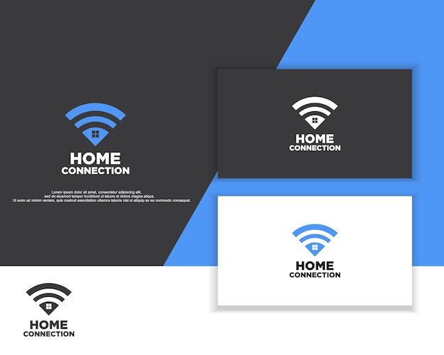 Vettore il design dell'illustrazione vettoriale dell'icona del logo domestico si combina con l'icona wifi