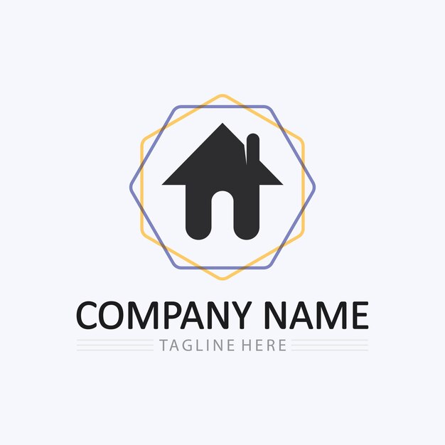Вектор Икона домашнего логотипа векторный иллюстрационный шаблон дизайна логотипа дома и дома векторный дизайн логотипа архитектура и дизайн здания недвижимость пребывание в домашнем поместье деловой логотип