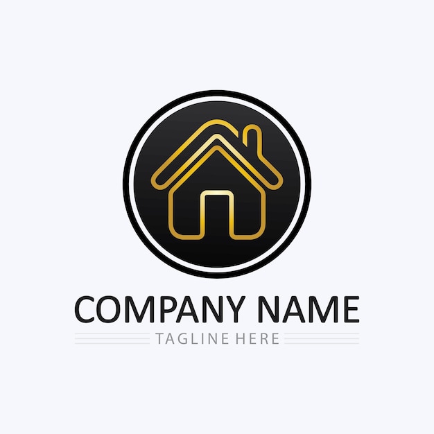 Home logo icoon vector illustratie ontwerp sjabloonHome en huis logo ontwerp vector logo architectuur en gebouwontwerp eigendom verblijf op huis landgoed Business logo