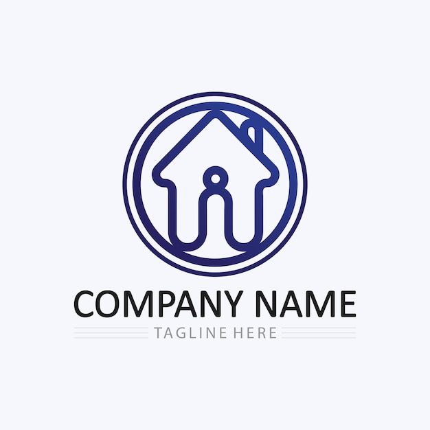 Home logo icoon vector illustratie ontwerp sjabloonHome en huis logo ontwerp vector logo architectuur en gebouwontwerp eigendom verblijf op huis landgoed Business logo