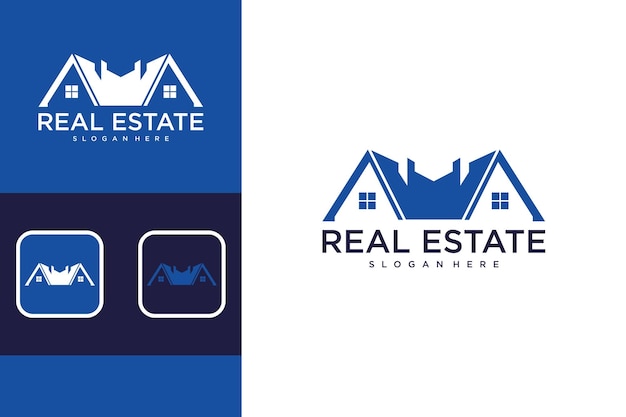 домашний логотип или дизайн логотипа недвижимости