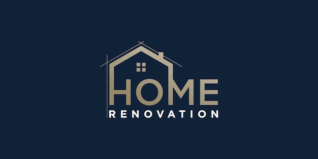 Home logo vector with creative concept for renovation building company premium vector