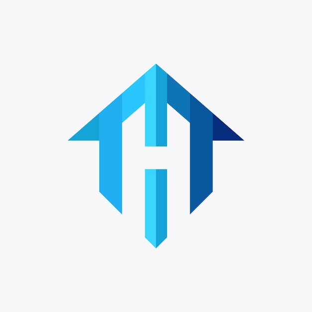 Logo della casa con la lettera h al centro in uno spazio negativo. un logo elegante, moderno e maturo.
