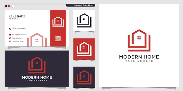 Home logo with modern concept premium vector