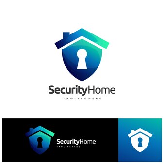 Домашний логотип с концепцией ключа безопасности