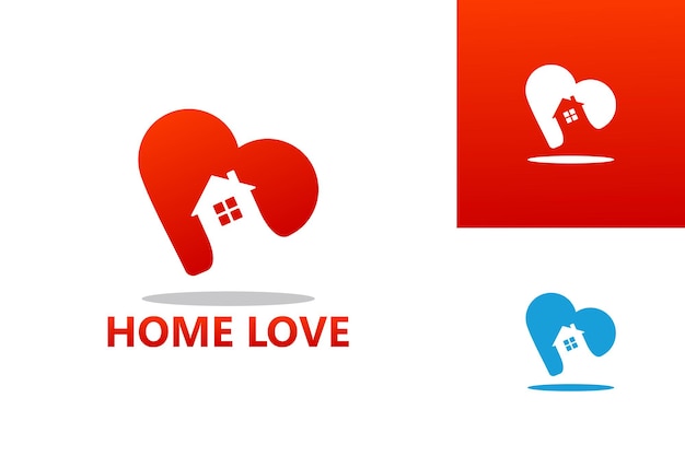 Home Love Logo Template Design Vector, Emblem, Design Concept, Creative Symbol, Icon