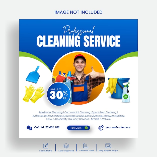 Home maid service social media post banner and Instagram post template design