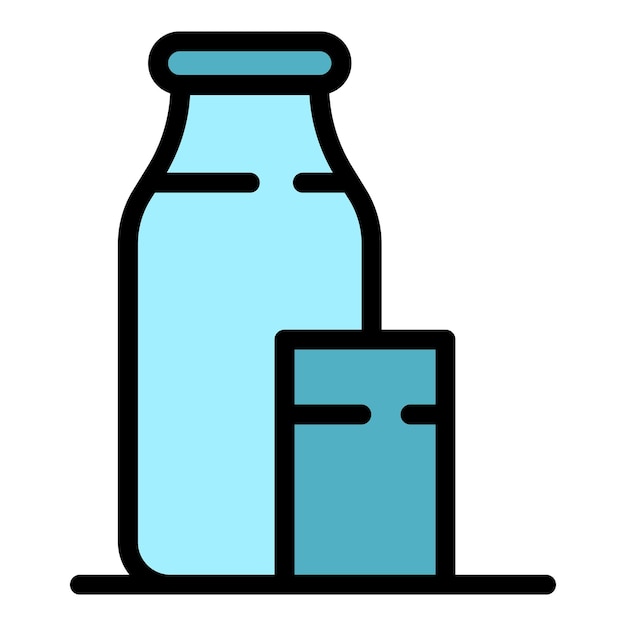 Vector home milk bottle icon outline home milk bottle vector icon color flat isolated