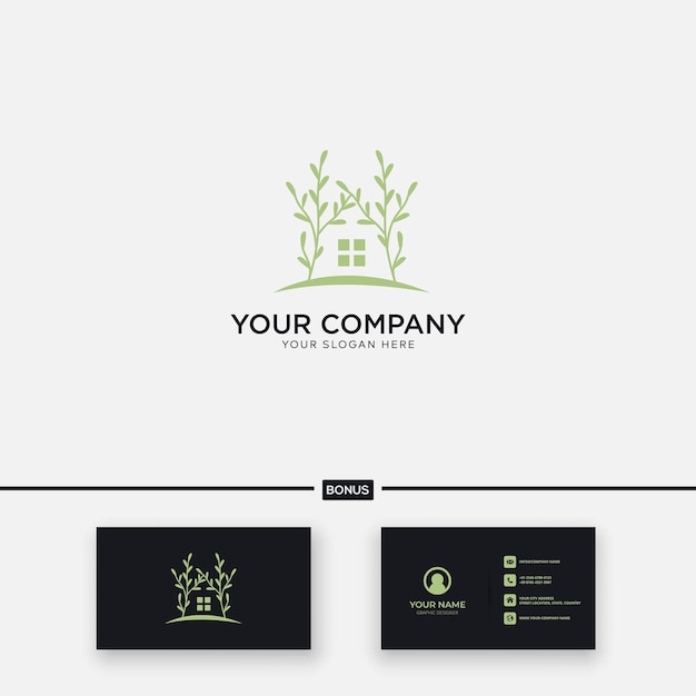 Vector home minimalist environment logo nature modern real estate