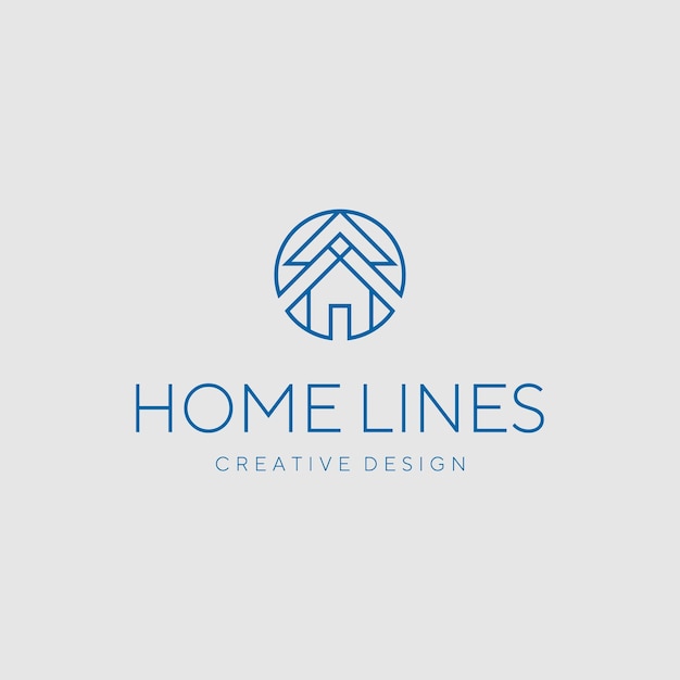 Vector home modern architecture line minimalist logo vector design template