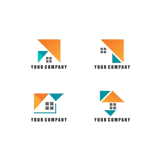 ипотека дома недвижимость логотип векторная иконка иллюстрации 1 компл.