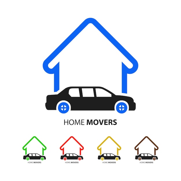 home movers car logo design template