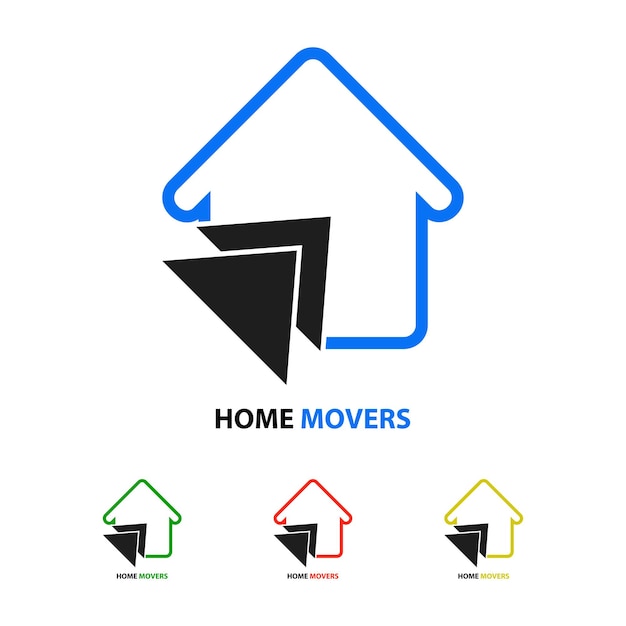 home movers services logo and icon design