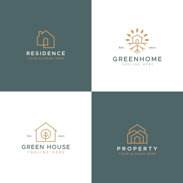 Home and Nature Concept Logo for Business Mortgage Residential and Property