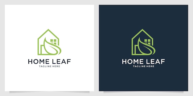 Home nature with leaf logo design