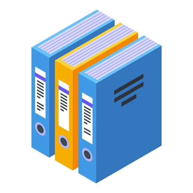 Home office folder stack icon Isometric of home office folder stack vector icon for web design isolated on white background