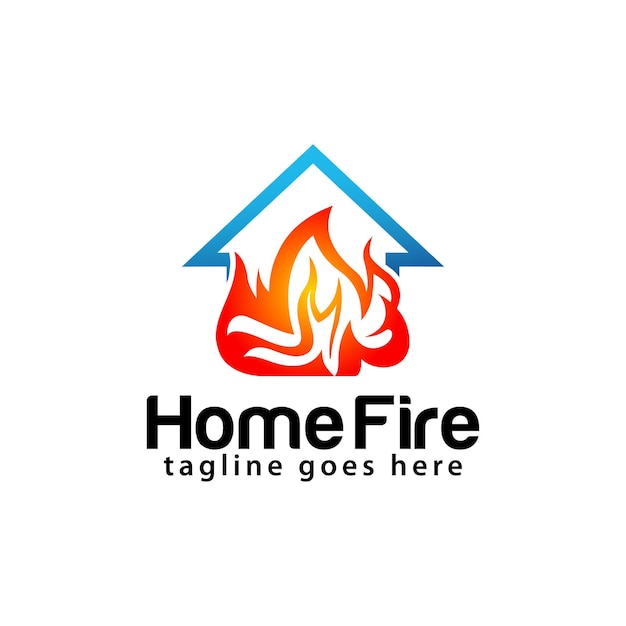 Шаблон дизайна логотипа дома в огне