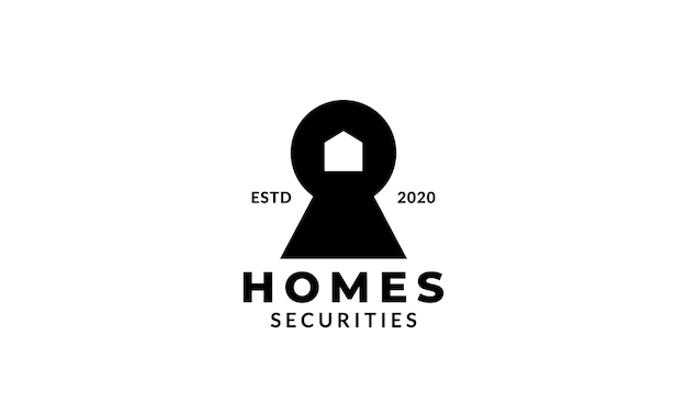 Дизайн логотипа силуэта замка безопасности дома или дома