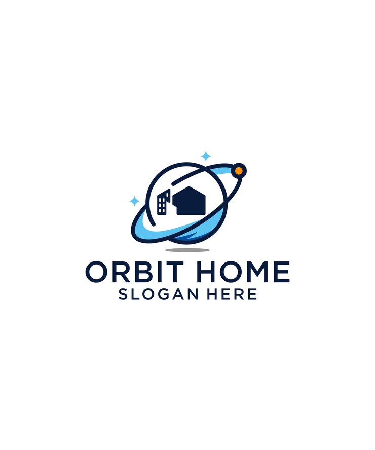home orbits combination of home and orbit modern and relevant logo