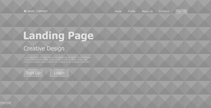 Vector home page landing page black geometric template landing business page digital website landing page design concept vector