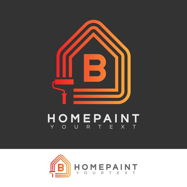 Home paint iniziale lettera b logo design