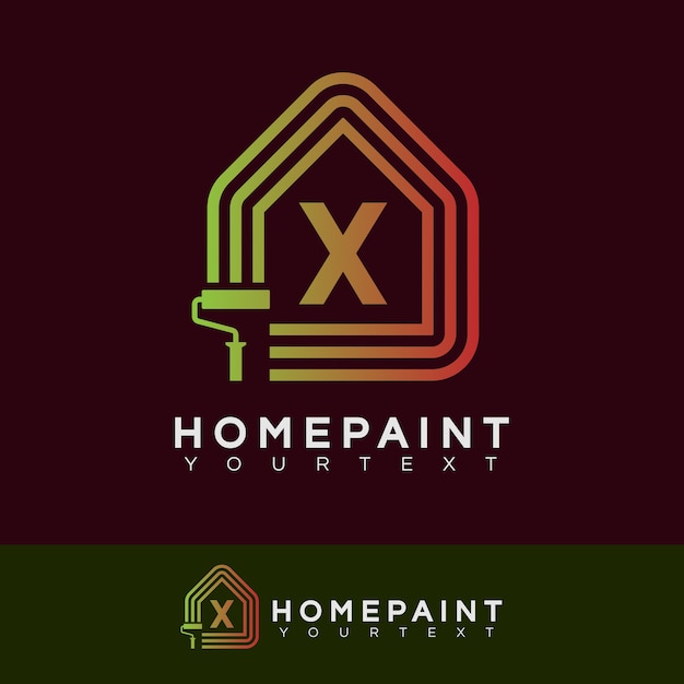 home paint initial Letter X Logo design