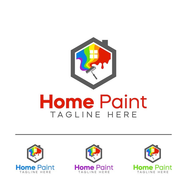 Vector home paint logo premium vector