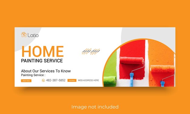 Vector home painting and repair service facebook cover template