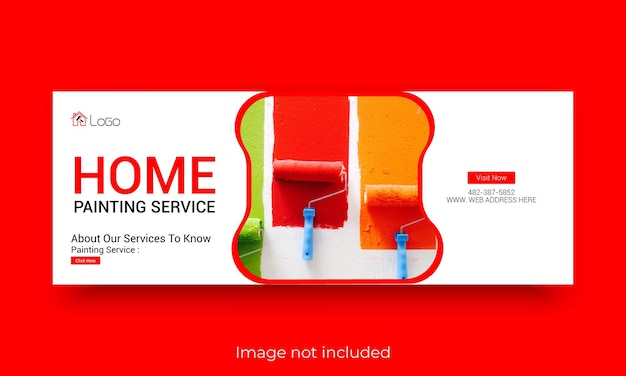 Vector home painting and repair service facebook cover template