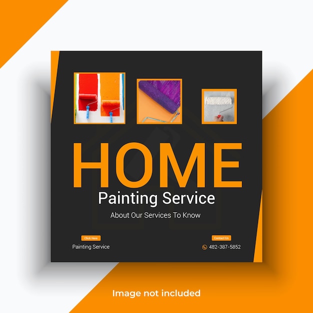Home painting service social media instagram post template