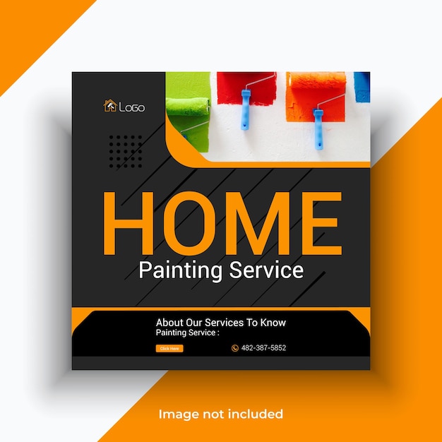 Vector home painting service social media instagram post template