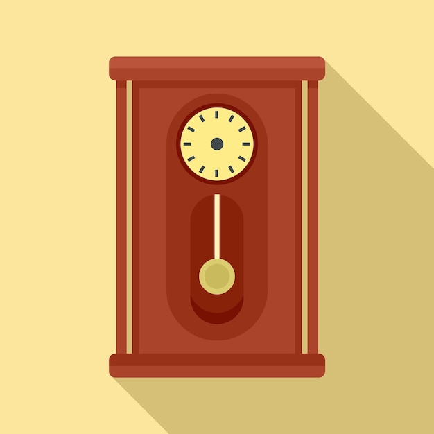 Home pendulum clock icon flat illustration of home pendulum clockvector icon for web design