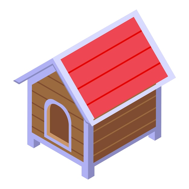 Vector home pet house icon isometric vector dog kennel puppy doghouse