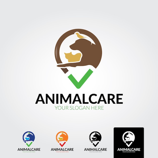 Vettore animali domestici logo modello vettoriale